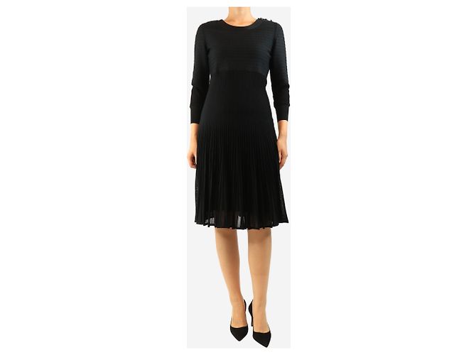 Chanel Abito midi nero a maniche lunghe - size UK 14 - vista 4