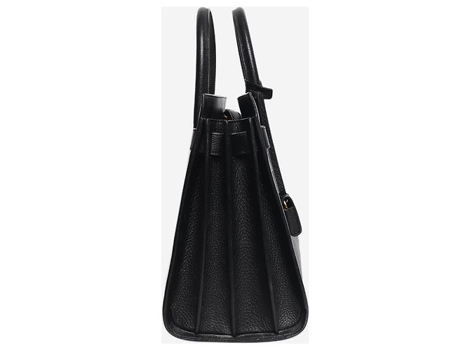 Saint Laurent borsa sac de jour in pelle martellata nera Nero - vista 4
