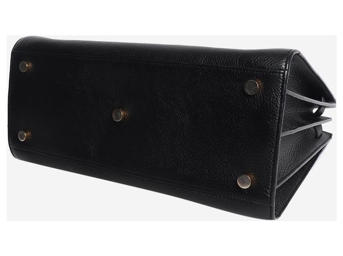 Saint Laurent borsa sac de jour in pelle martellata nera Nero - vista 5