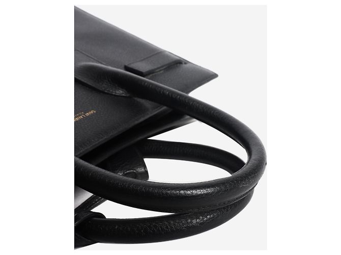 Saint Laurent borsa sac de jour in pelle martellata nera Nero - vista 6