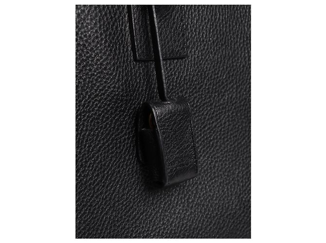 Saint Laurent borsa sac de jour in pelle martellata nera Nero - vista 7