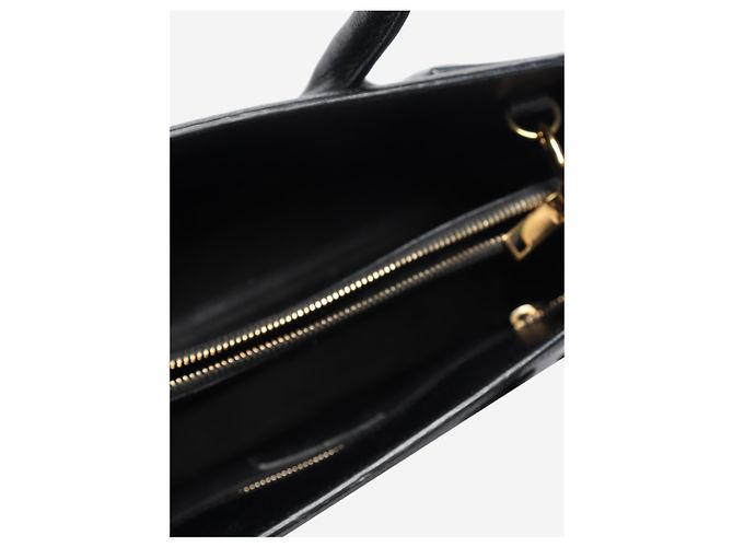 Saint Laurent borsa sac de jour in pelle martellata nera Nero - vista 8