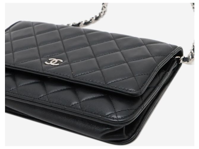 Chanel Schwarze gesteppte Wallet on Chain aus Lammleder 2020 - Ansicht 16