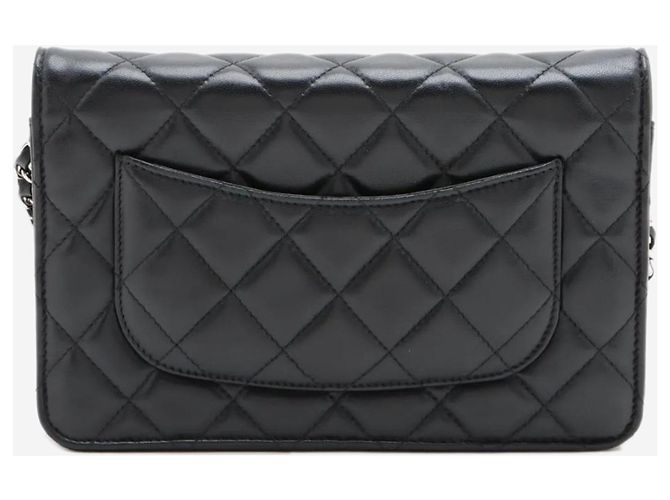 Chanel Schwarze gesteppte Wallet on Chain aus Lammleder 2020 - Ansicht 2