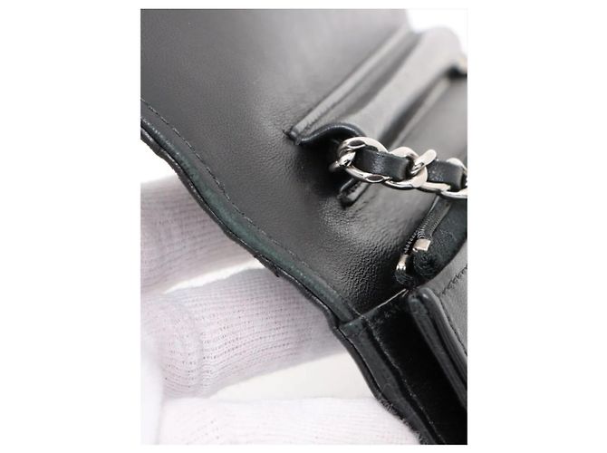 Chanel Schwarze gesteppte Wallet on Chain aus Lammleder 2020 - Ansicht 6