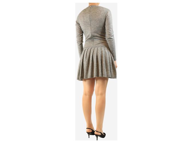 Chanel Graues Mini-Kleid aus Mohair-Kaschmir-Mischung - size UK 8 - Ansicht 2