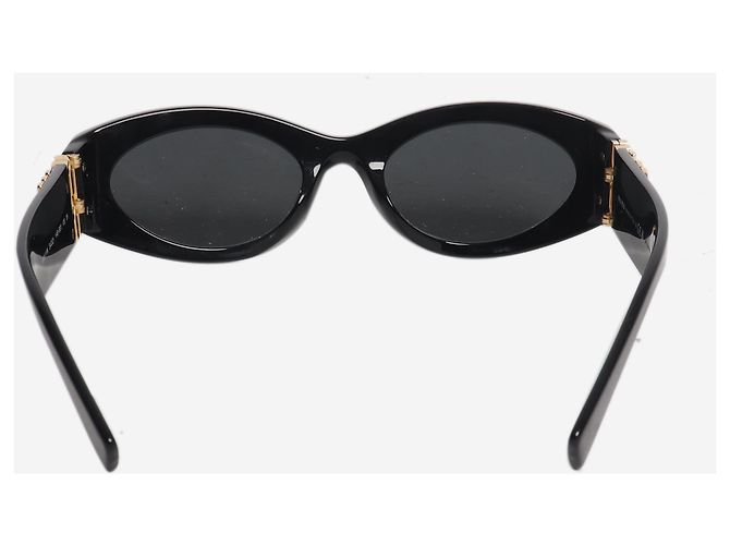 Miu Miu Occhiali da sole ovali neri e oro Nero - vista 4