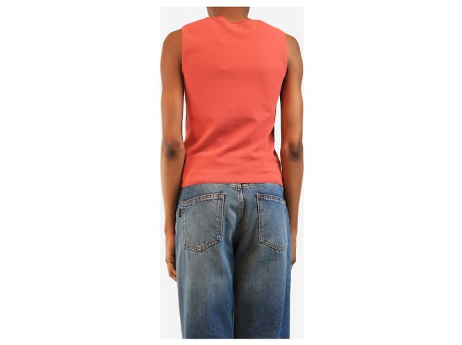 Chanel Canotta in maglia rosa corallo - size UK 8 - vista 2