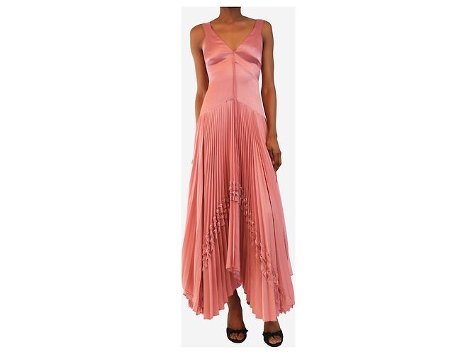 Alexis Vestido plisado rosa sin mangas con cuello en V - size S - vista 3