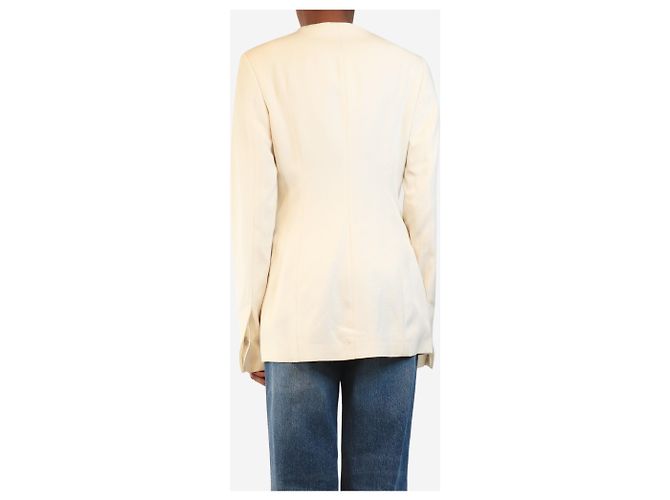 Totême Cream collarless cinched jacket - size UK 6 - view 2