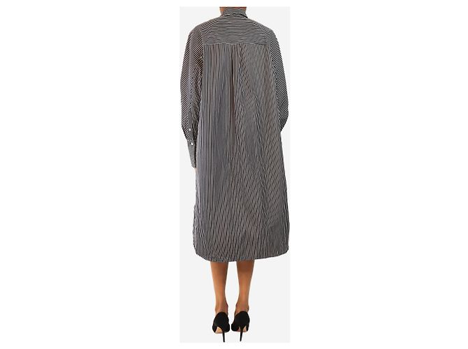 Totême Abito camicia oversize a righe blu navy - size UK 6 - vista 2
