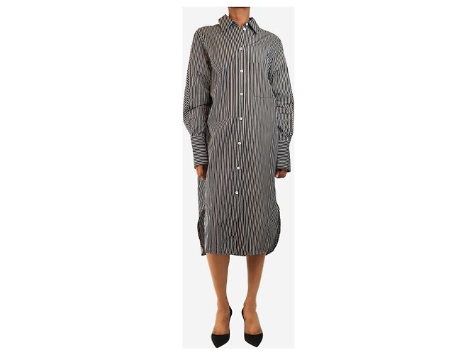 Totême Abito camicia oversize a righe blu navy - size UK 6 - vista 3