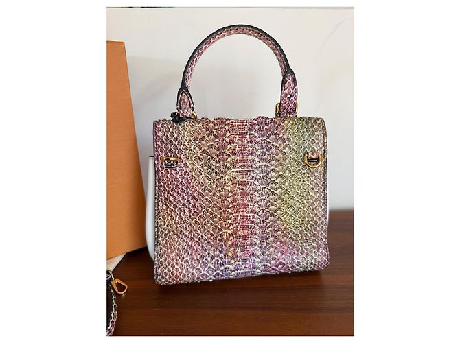 Borsa Louis Vuitton LV Arch PM Rainbow Python Nero Bianco Multicolore Stampa python Gold hardware - vista 7