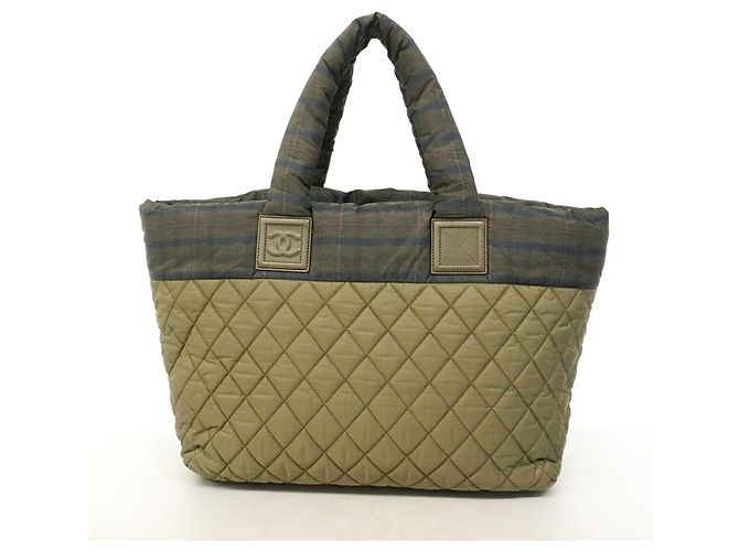 Chanel Coco Cocoon Nylon Handtasche Khaki - Ansicht 11