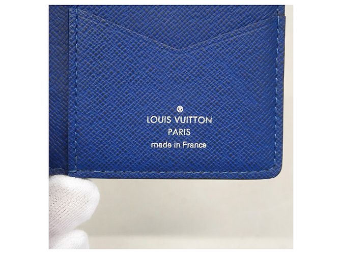Organizer Louis Vuitton Taigarama Cobalt Card Case Blu - vista 4