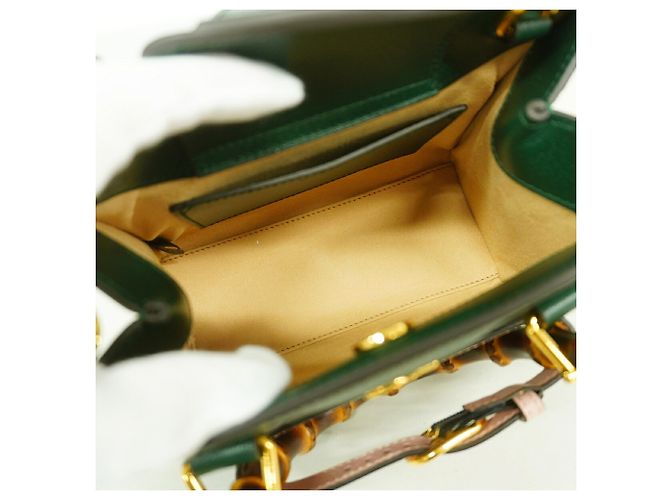 Borsa Gucci Bamboo 702732 Verde - vista 4