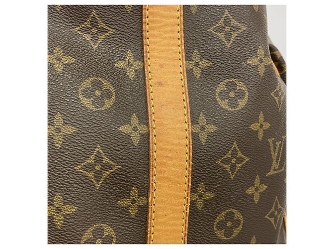 Borsa Louis Vuitton Boston Monogram Keepall Bandoulière 55 Marrone - vista 14