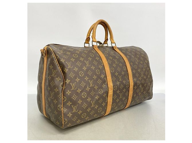 Borsa Louis Vuitton Boston Monogram Keepall Bandoulière 55 Marrone - vista 2