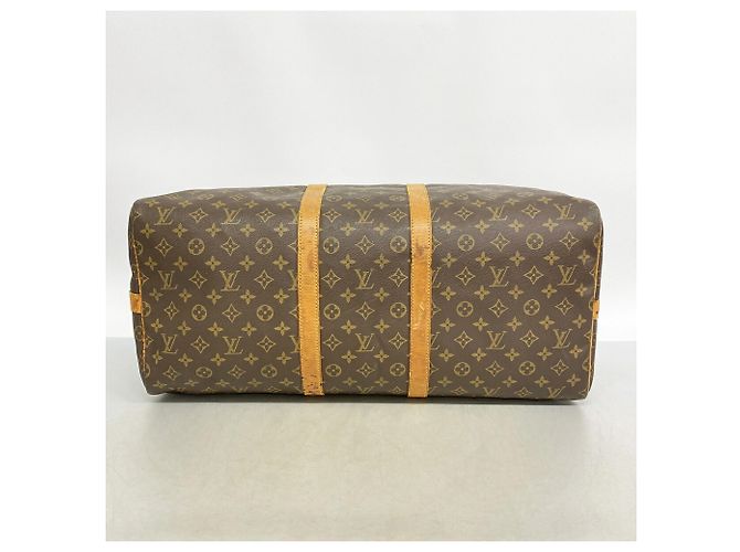 Borsa Louis Vuitton Boston Monogram Keepall Bandoulière 55 Marrone - vista 3
