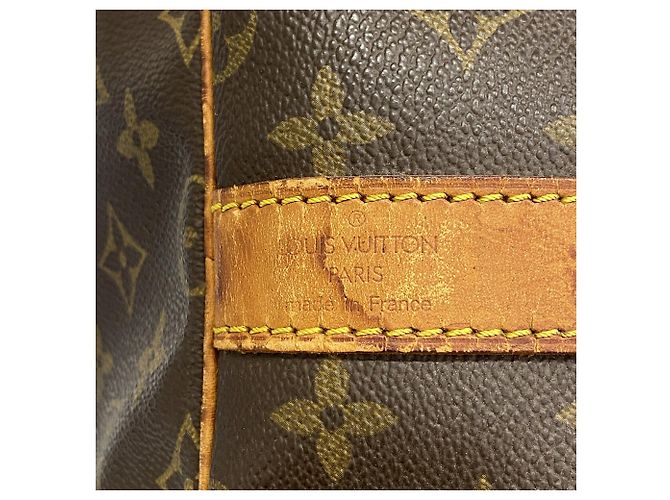 Borsa Louis Vuitton Boston Monogram Keepall Bandoulière 55 Marrone - vista 5