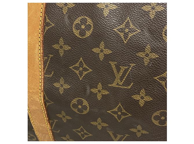 Borsa Louis Vuitton Boston Monogram Keepall Bandoulière 55 Marrone - vista 9