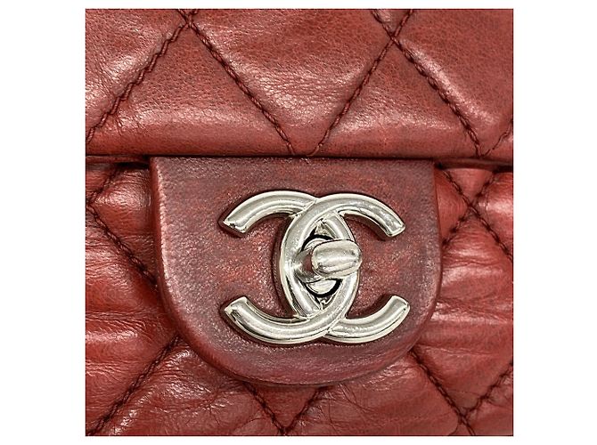 Borsa a tracolla Chanel Mini Matelassé Rosso - vista 9