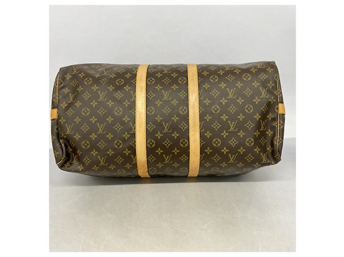 Louis Vuitton Boston Monogram Keepall Bandoulière 55 Marrone - vista 3