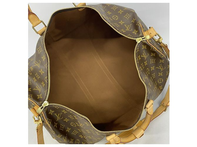 Louis Vuitton Boston Monogram Keepall Bandoulière 55 Marrone - vista 4
