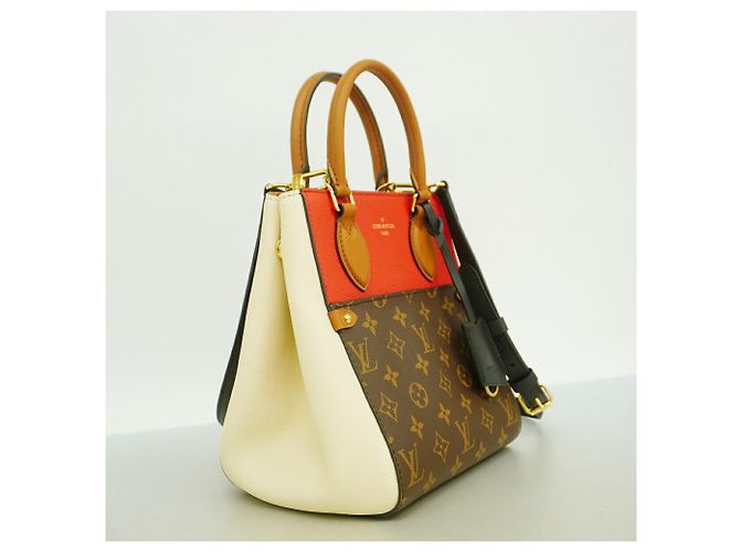 Borsa Louis Vuitton Monogram Fold Tote PM Marrone Crudo Fuschia - vista 2