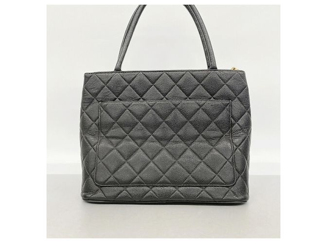 Borsa Tote Chanel in pelle di vitello grana nera Nero - vista 12
