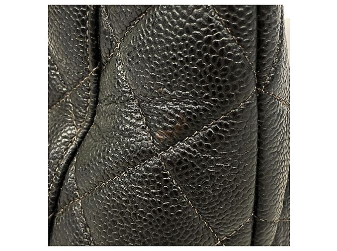 Borsa Tote Chanel in pelle di vitello grana nera Nero - vista 9