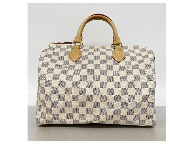 Borsa Louis Vuitton Damier Azur Speedy 30 Bianco - vista 11
