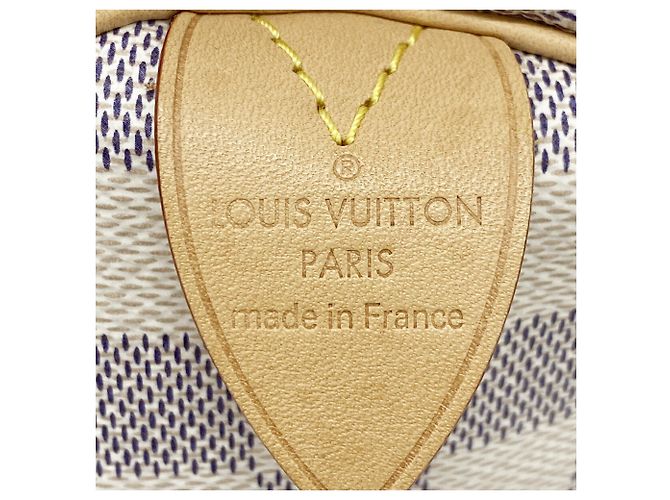 Borsa Louis Vuitton Damier Azur Speedy 30 Bianco - vista 5
