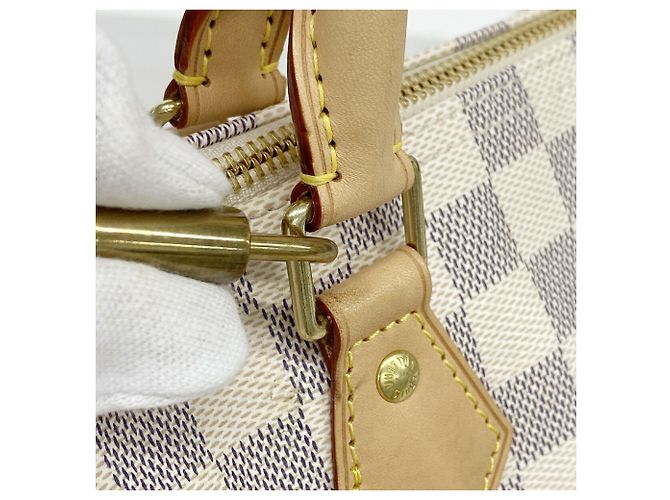 Borsa Louis Vuitton Damier Azur Speedy 30 Bianco - vista 8