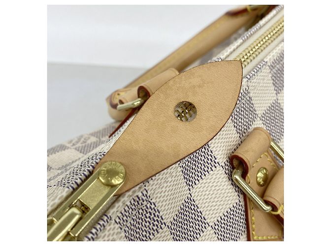 Borsa Louis Vuitton Damier Azur Speedy 30 Bianco - vista 9