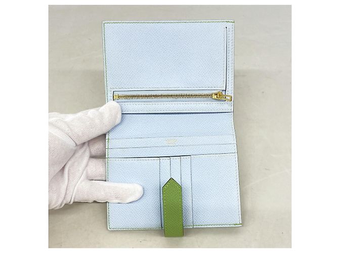 Hermès Cartera Hermes Bearn Compact Verso Verde - vista 3