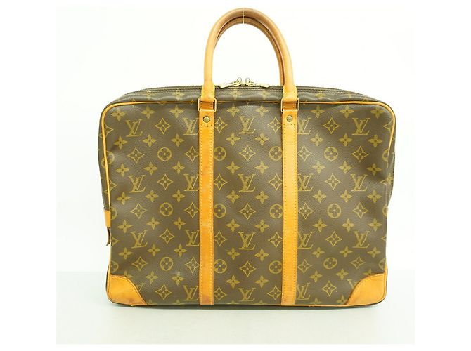 Borsa Louis Vuitton Monogram Portedocuments Voyage Marrone - vista 11