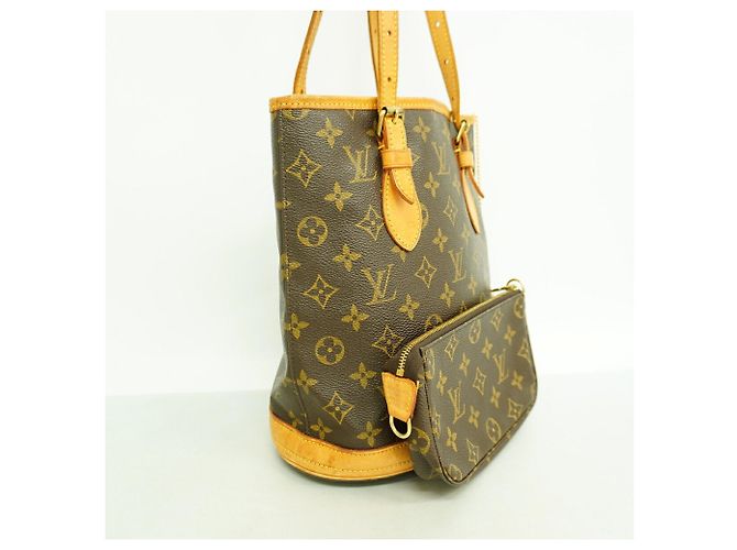Borsa Tote Louis Vuitton Monogram Bucket PM Marrone - vista 2