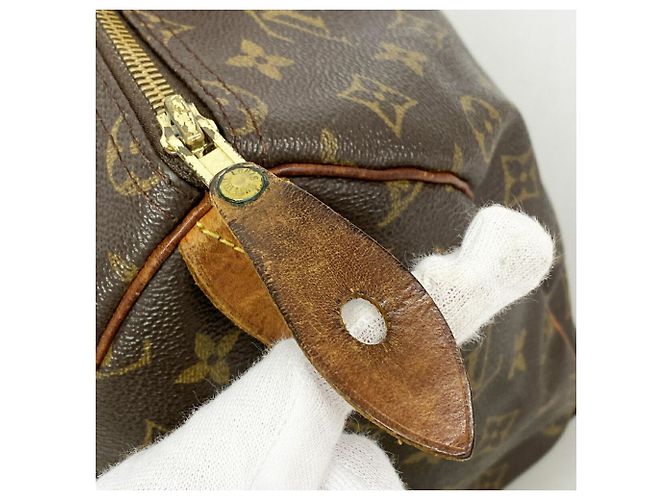 Borsa Louis Vuitton Monogram Speedy 35 Marrone - vista 8