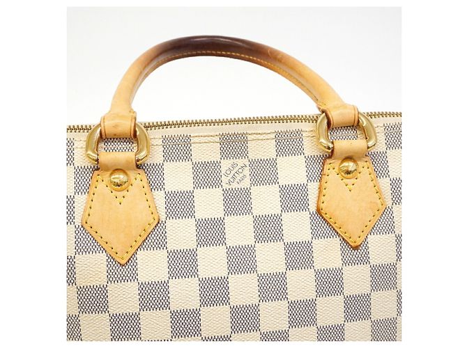 Borsa Tote Louis Vuitton Damier Azur Saleya PM Bianco - vista 10