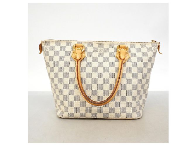 Borsa Tote Louis Vuitton Damier Azur Saleya PM Bianco - vista 12