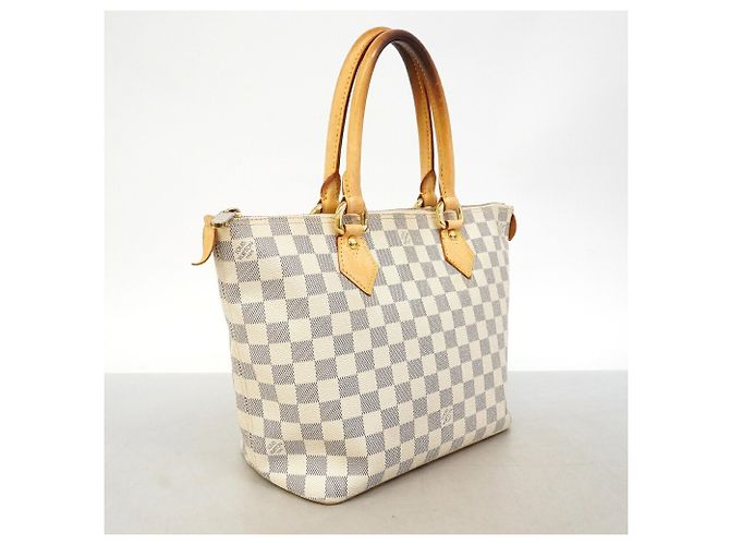 Borsa Tote Louis Vuitton Damier Azur Saleya PM Bianco - vista 2