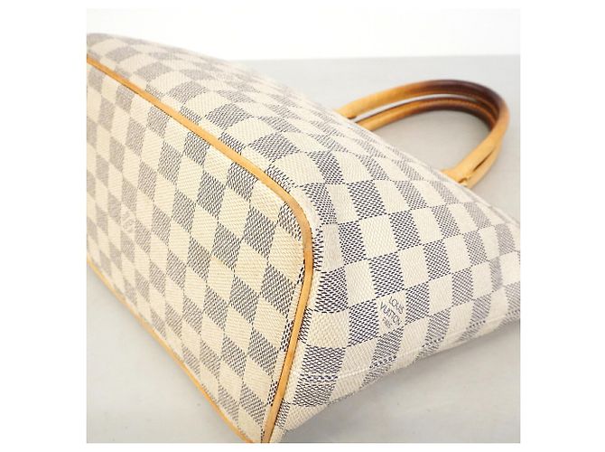 Borsa Tote Louis Vuitton Damier Azur Saleya PM Bianco - vista 6