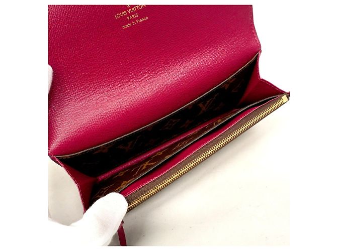 Louis Vuitton Monogram Portefeuille Emilie Long Wallet Marrone Fuschia - vista 4