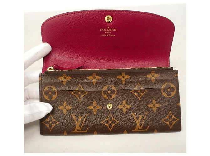 Louis Vuitton Monogram Portefeuille Emilie Long Wallet Marrone Fuschia - vista 8