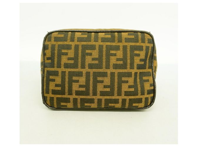 Borsa a tracolla Fendi Zucca in nylon e canvas Marrone - vista 3