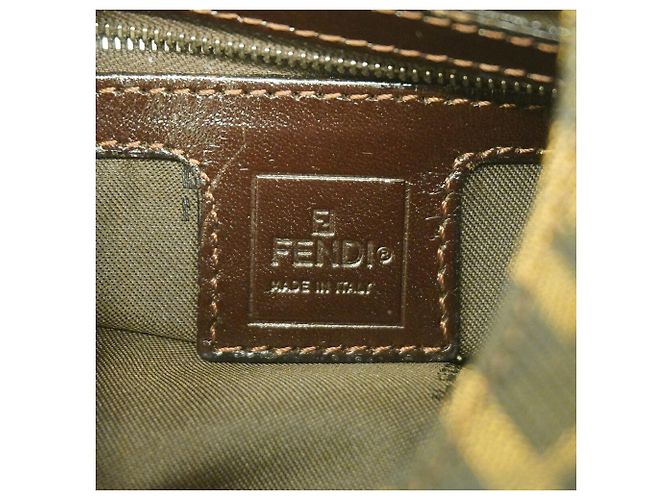Borsa a tracolla Fendi Zucca in nylon e canvas Marrone - vista 5