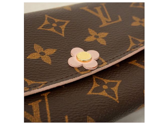 Louis Vuitton Monogram Portefeuille Emilie Long Wallet Marrone Rosa - vista 11