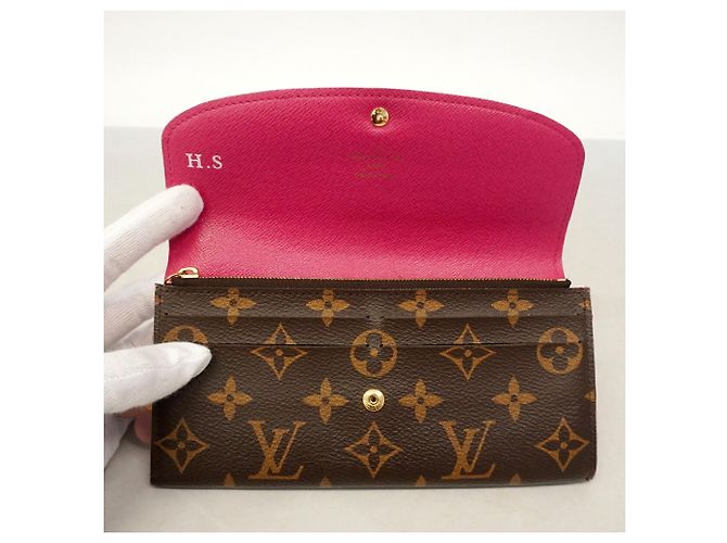 Louis Vuitton Monogram Portefeuille Emilie Long Wallet Marrone Rosa - vista 12