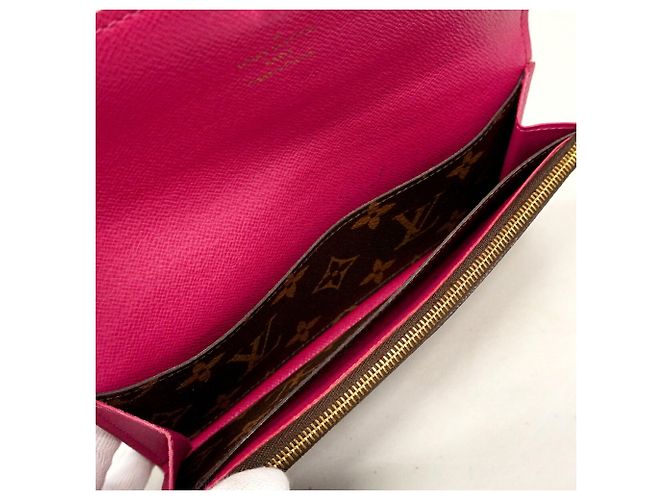 Louis Vuitton Monogram Portefeuille Emilie Long Wallet Marrone Rosa - vista 4
